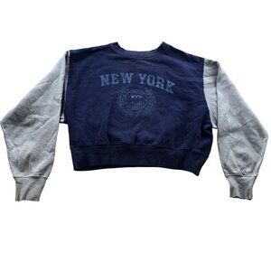 L.A. Hearts Womens Sweatshirt Medium Graphic Print New York Long Sleeve Crop Top